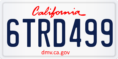 CA license plate 6TRD499