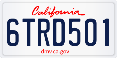 CA license plate 6TRD501
