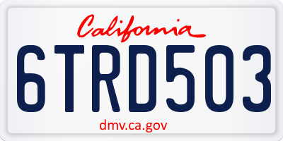 CA license plate 6TRD503