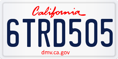 CA license plate 6TRD505