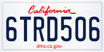 CA license plate 6TRD506