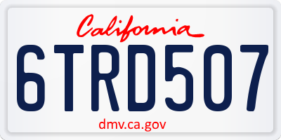 CA license plate 6TRD507