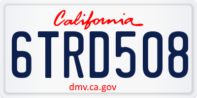 CA license plate 6TRD508