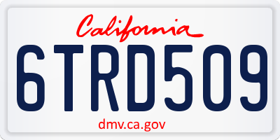 CA license plate 6TRD509