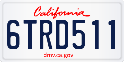 CA license plate 6TRD511