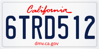 CA license plate 6TRD512