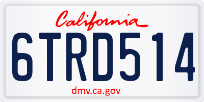CA license plate 6TRD514