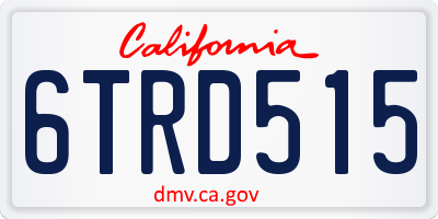 CA license plate 6TRD515