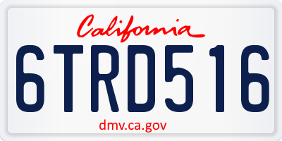 CA license plate 6TRD516