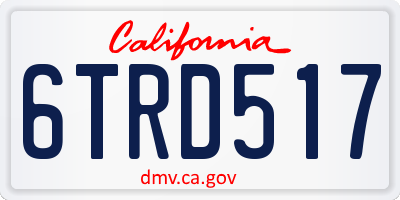 CA license plate 6TRD517