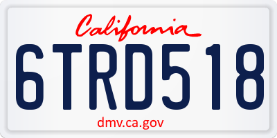 CA license plate 6TRD518