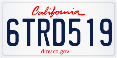 CA license plate 6TRD519
