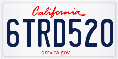 CA license plate 6TRD520