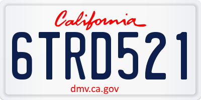 CA license plate 6TRD521