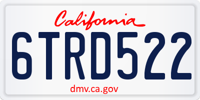 CA license plate 6TRD522