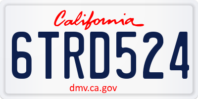 CA license plate 6TRD524