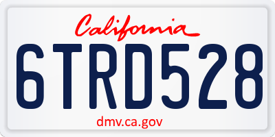 CA license plate 6TRD528