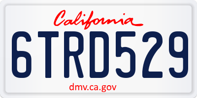 CA license plate 6TRD529