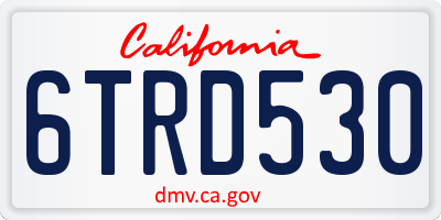 CA license plate 6TRD530