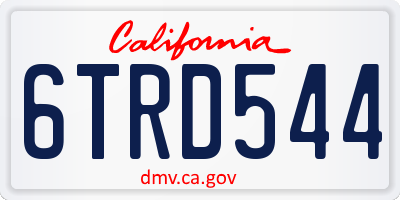 CA license plate 6TRD544