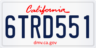 CA license plate 6TRD551