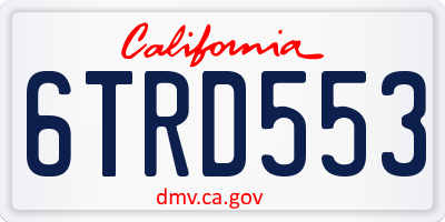 CA license plate 6TRD553