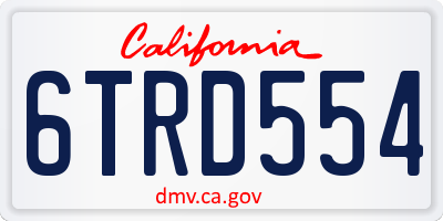 CA license plate 6TRD554