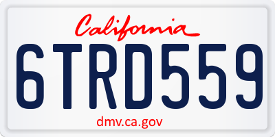 CA license plate 6TRD559