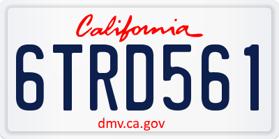 CA license plate 6TRD561