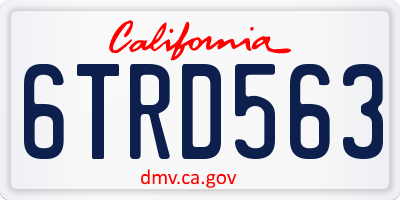 CA license plate 6TRD563