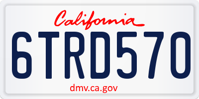 CA license plate 6TRD570