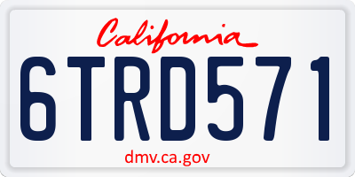 CA license plate 6TRD571