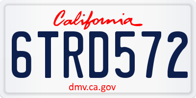 CA license plate 6TRD572