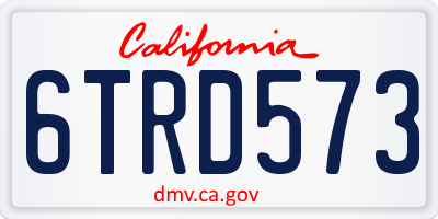 CA license plate 6TRD573
