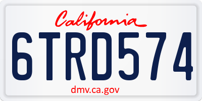 CA license plate 6TRD574