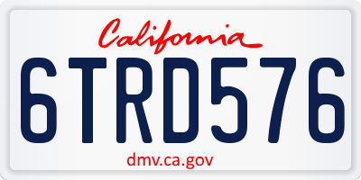 CA license plate 6TRD576