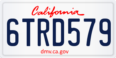 CA license plate 6TRD579