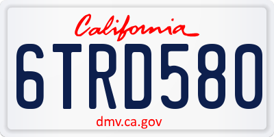 CA license plate 6TRD580