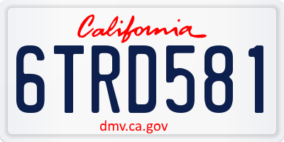CA license plate 6TRD581