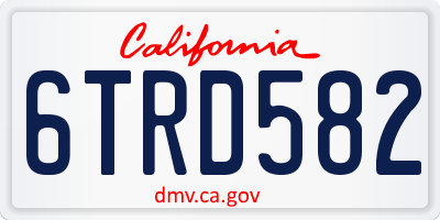CA license plate 6TRD582