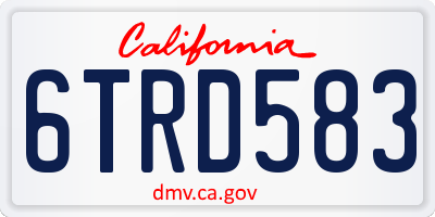 CA license plate 6TRD583