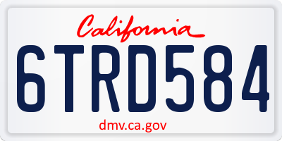CA license plate 6TRD584
