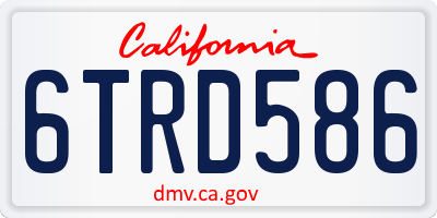 CA license plate 6TRD586