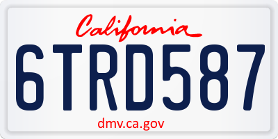 CA license plate 6TRD587