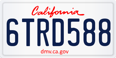 CA license plate 6TRD588