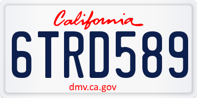 CA license plate 6TRD589