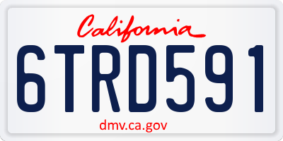 CA license plate 6TRD591