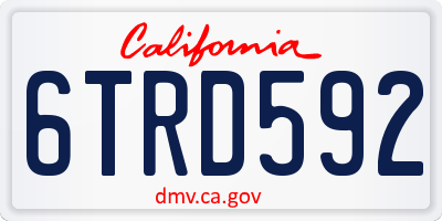 CA license plate 6TRD592