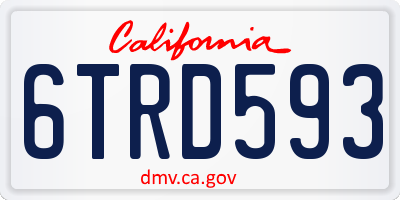 CA license plate 6TRD593