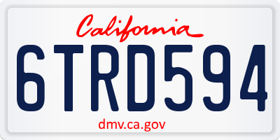 CA license plate 6TRD594